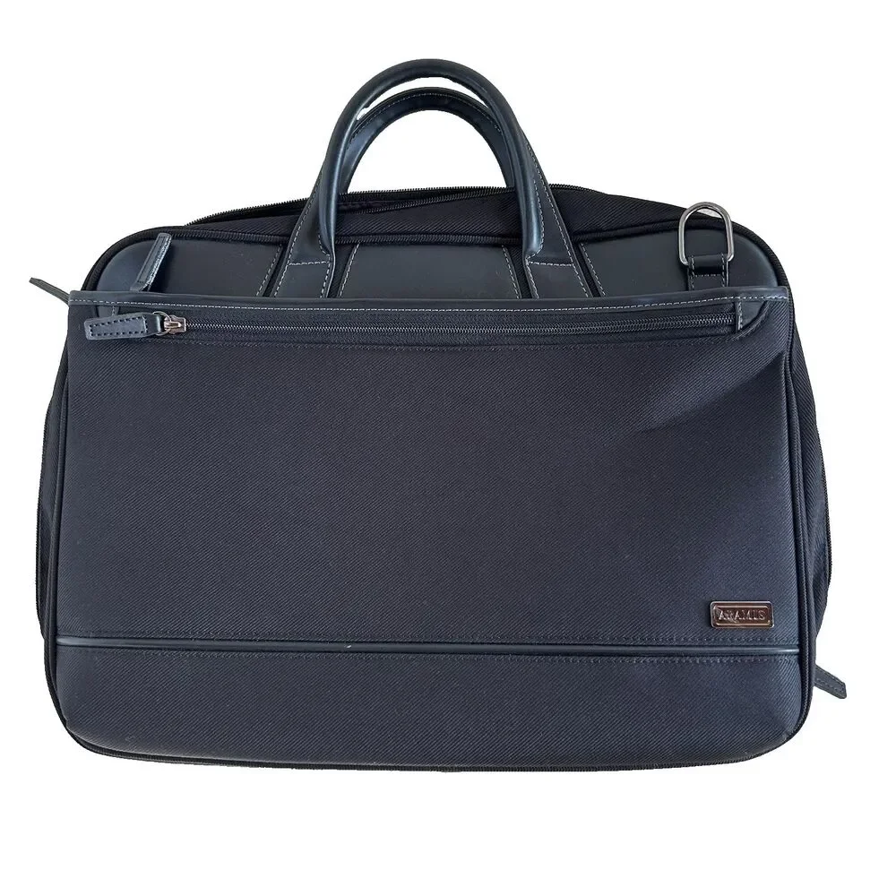 Ace Aramis Men Black Nylon Laptop Business Bag Top Handle NEW No Shoulder Strap